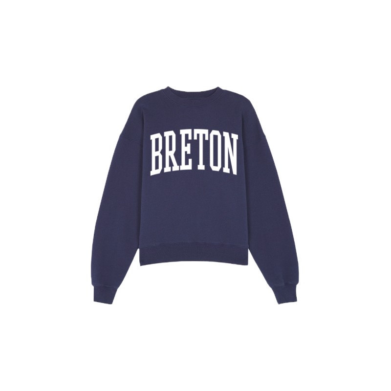 Sweat-shirt bleu marine Breton