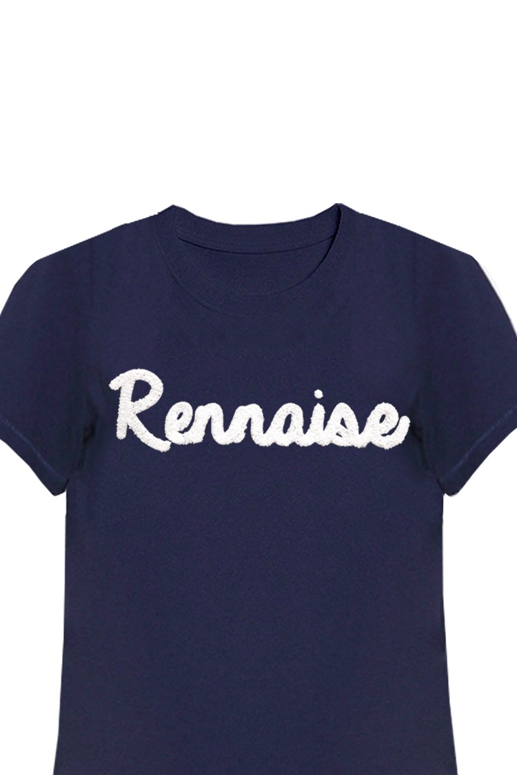 T-shirt bleu marine brodé Rennaise