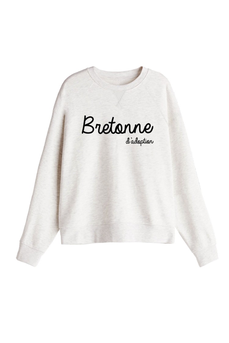 Sweat-shirt blanc cassé Bretonne d'adoption