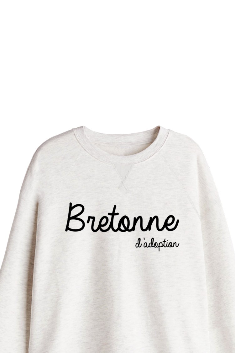Sweat-shirt blanc cassé Bretonne d'adoption