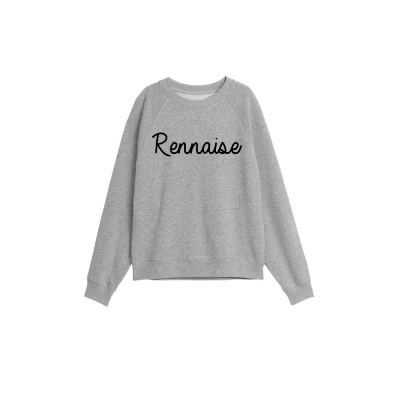 Sweat-shirt gris chiné Rennaise