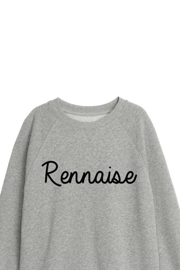 Sweat-shirt gris chiné Rennaise