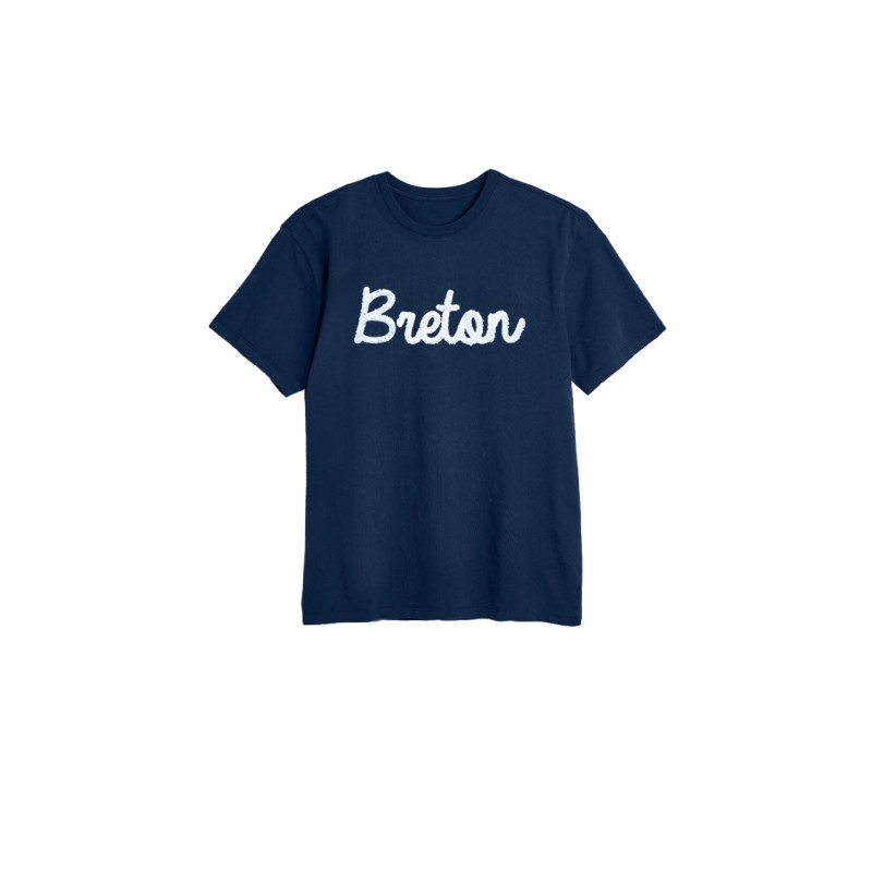 T-shirt bleu marine brodé Breton