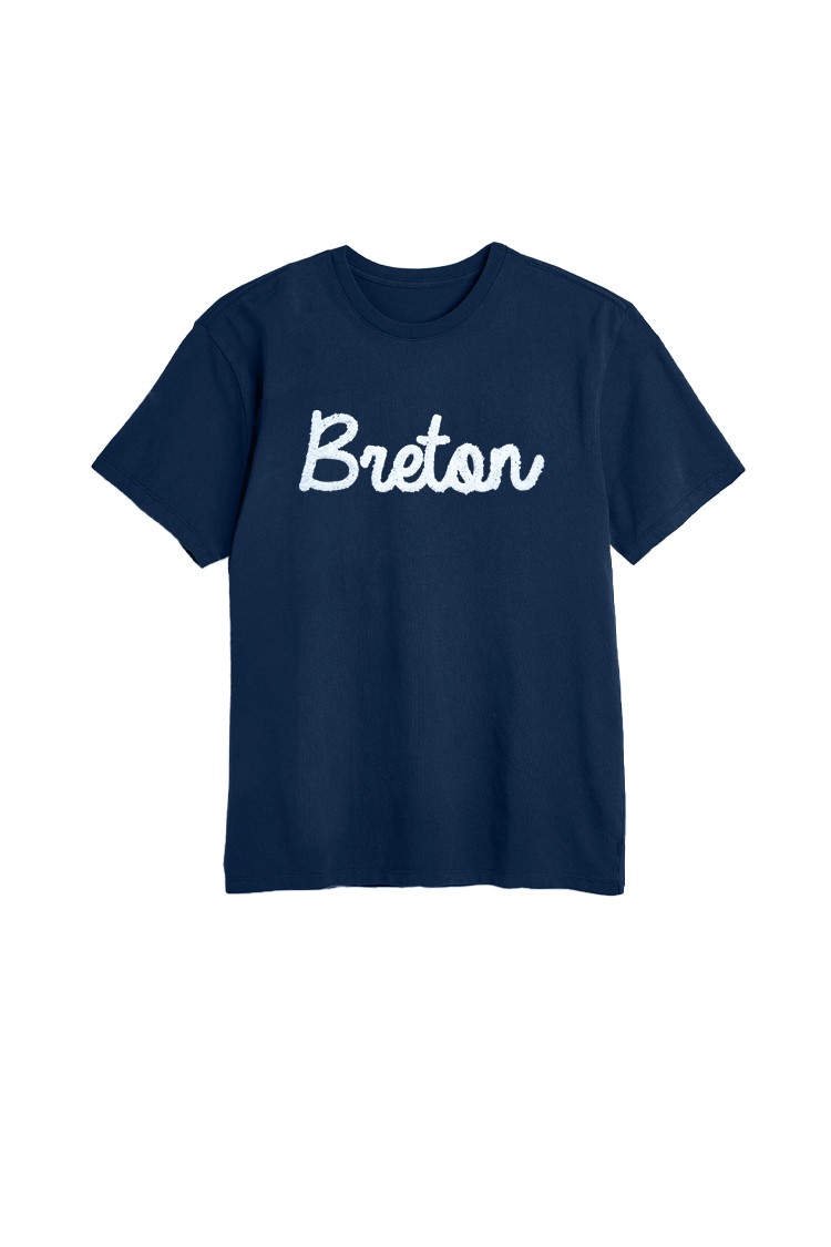 T-shirt bleu marine brodé Breton