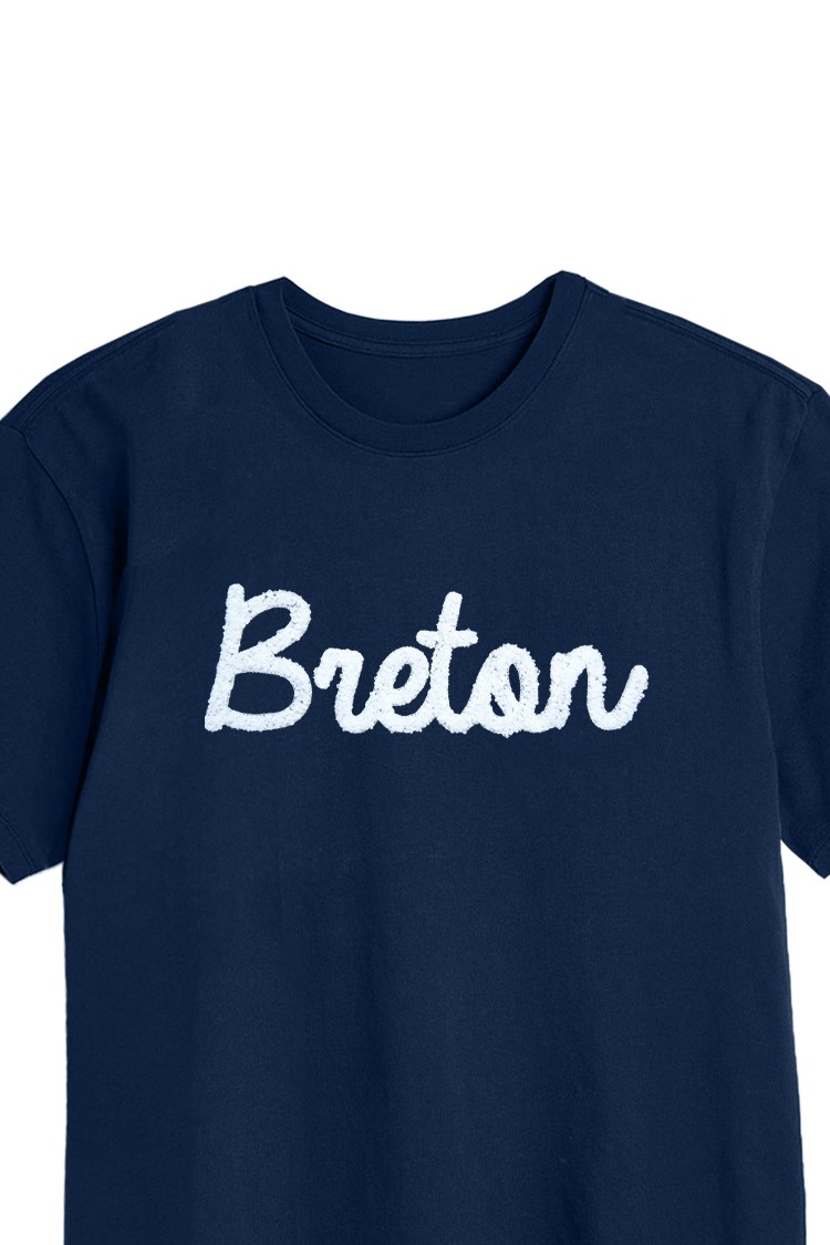 T-shirt bleu marine brodé Breton