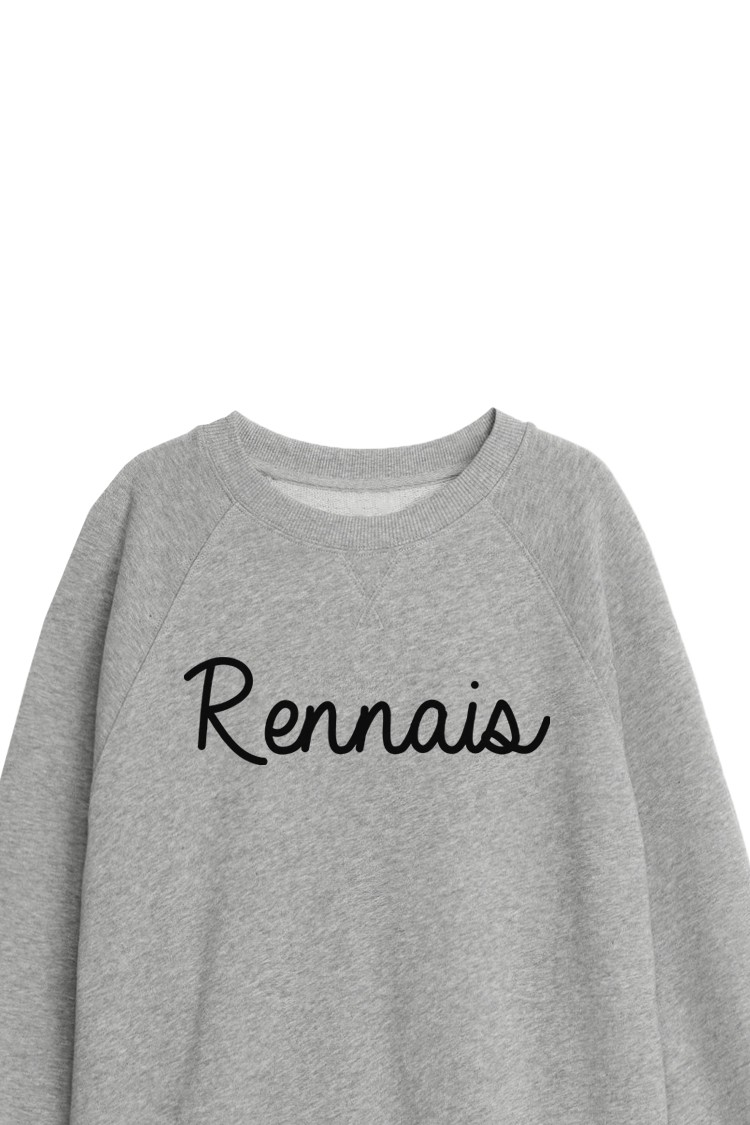 Sweat-shirt gris chiné Rennais