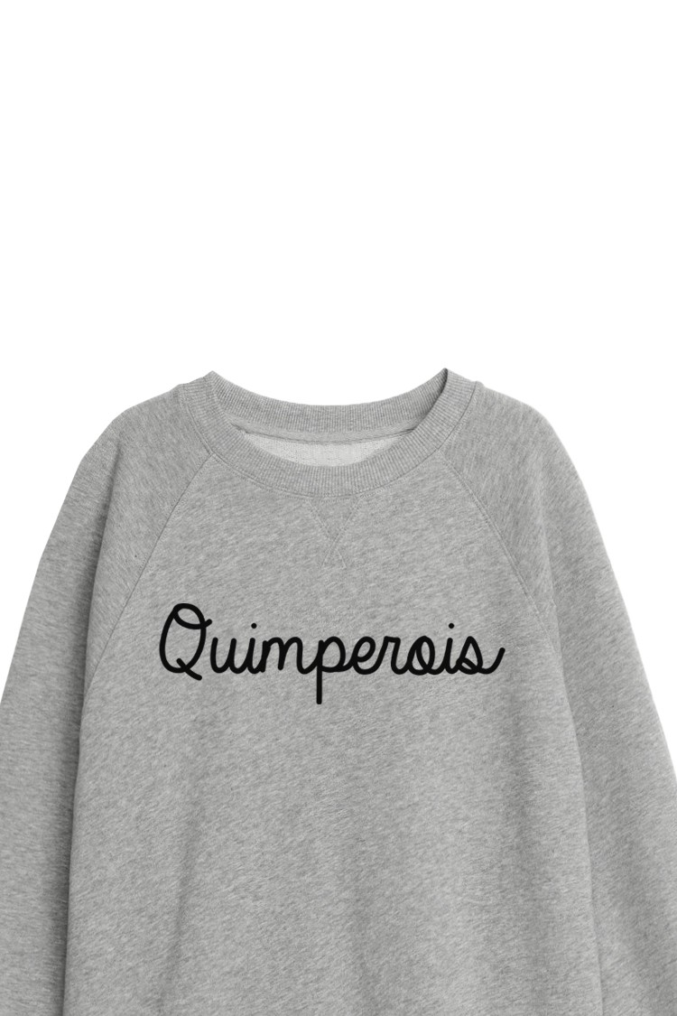 Sweat-shirt gris chiné Quimperois