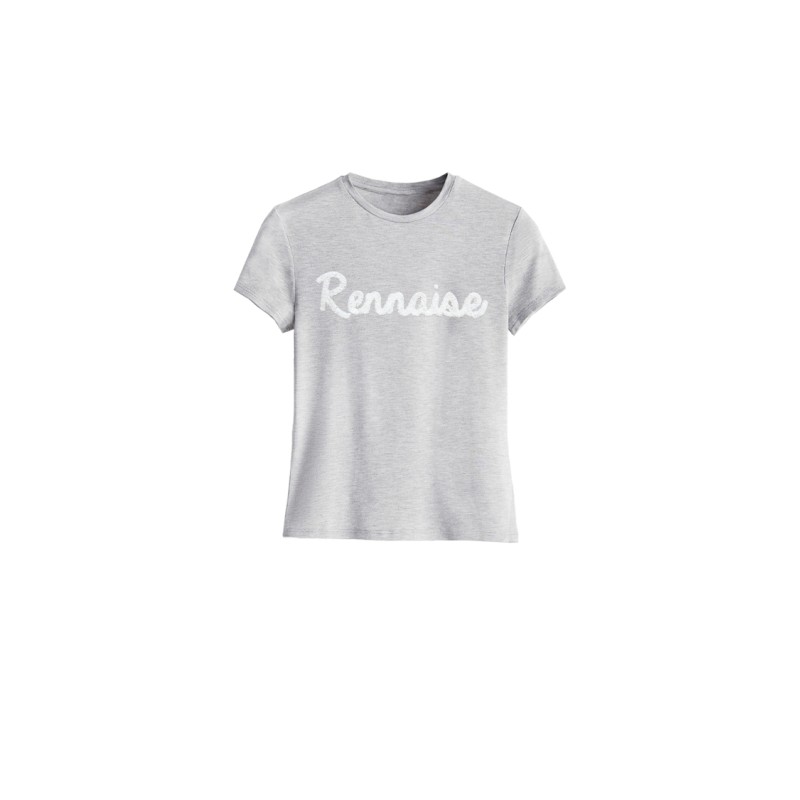 T-shirt gris chiné brodé Rennaise