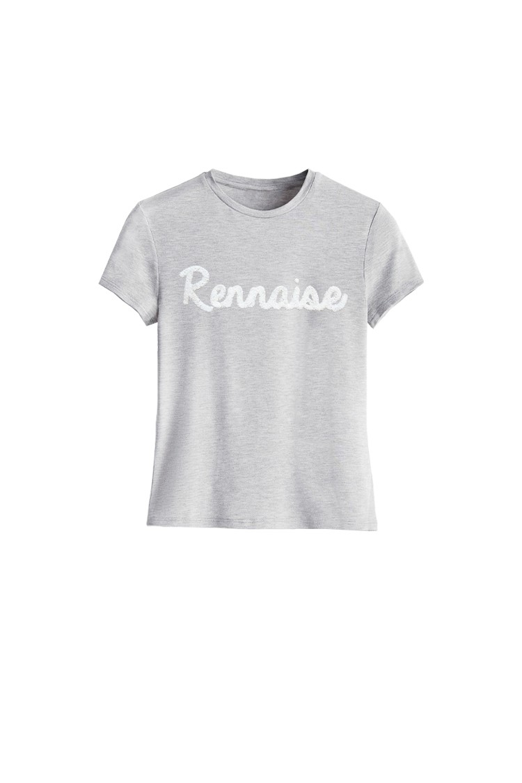 T-shirt gris chiné brodé Rennaise