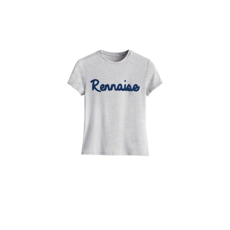 T-shirt gris chiné brodé Rennaise
