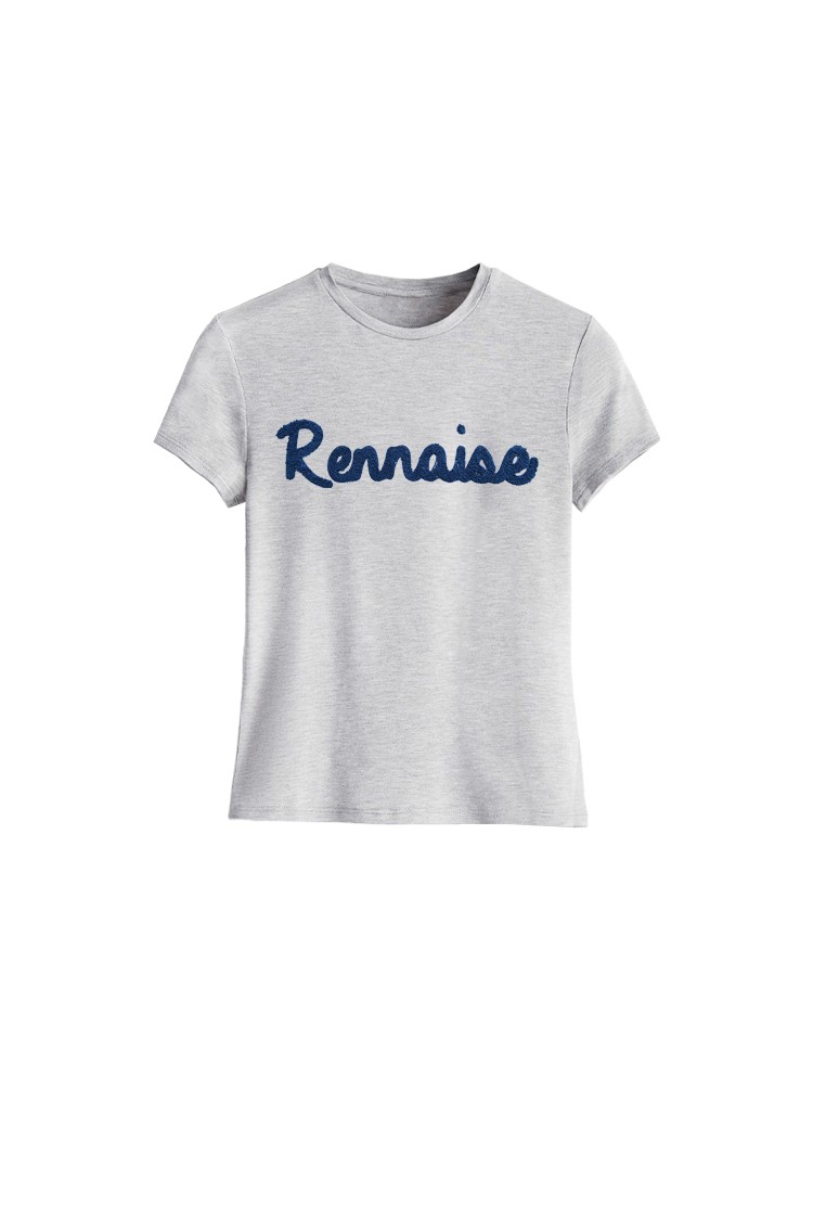 T-shirt gris chiné brodé Rennaise